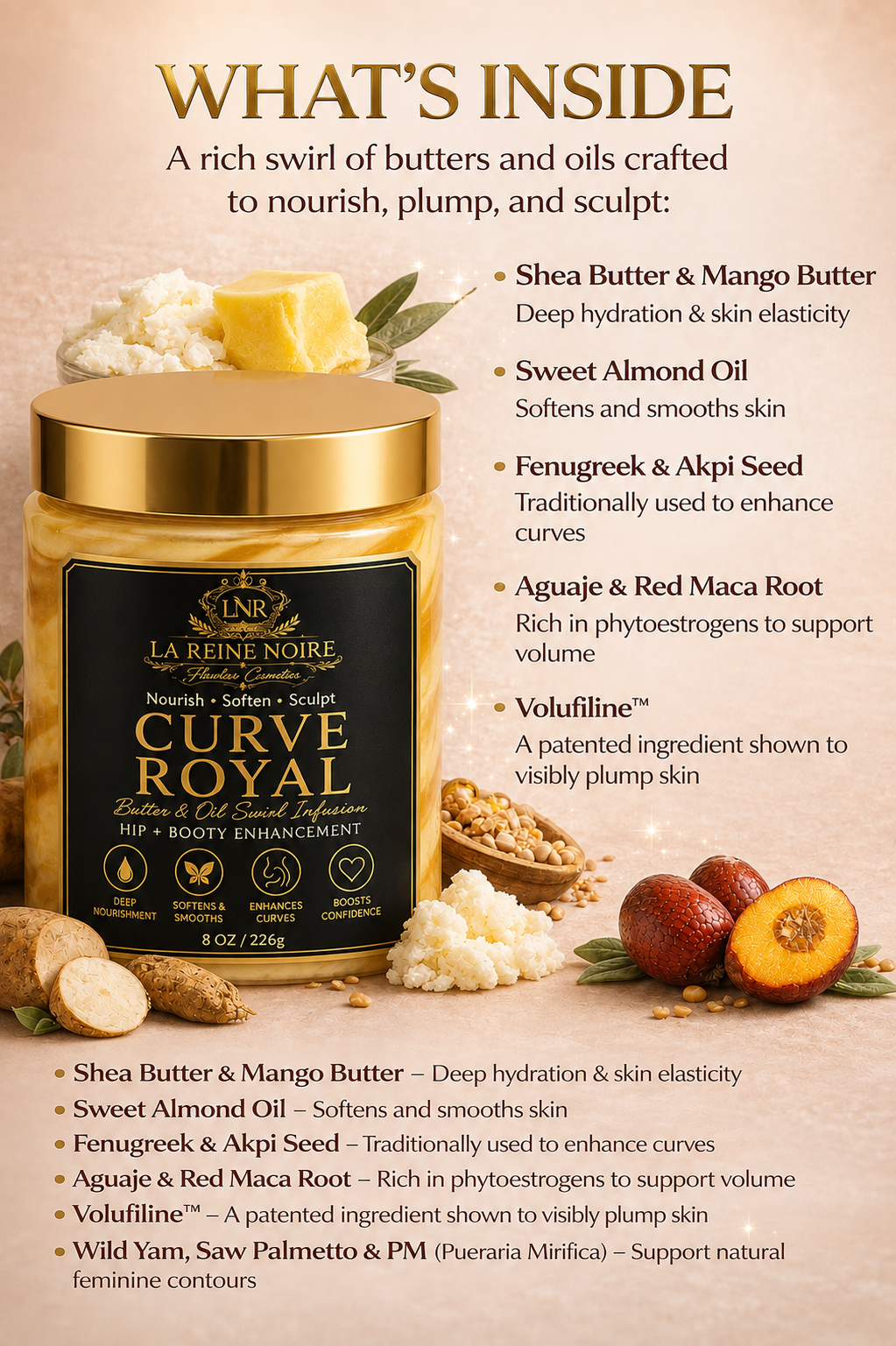 Royal Curve Butt Enhancement Cream - Butt Lift and Firming for a Bigger, Rounder